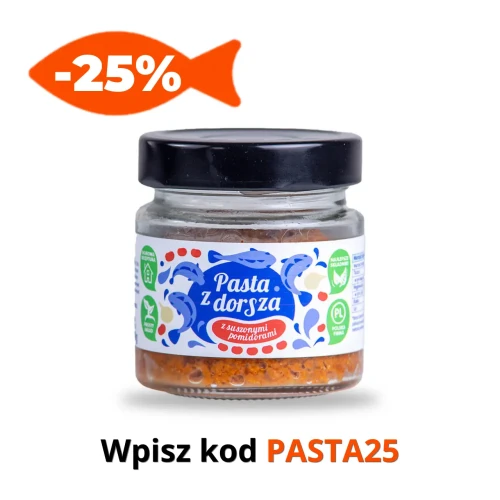 Pasta z pieczonego dorsza z suszonymi pomidorami - 140 g