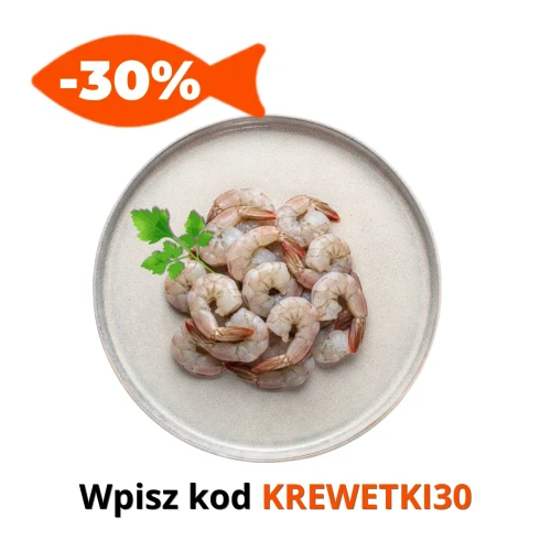 Krewetki obrane z ogonkiem - surowe 200 g