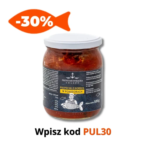 Pulpeciki z Dorsza w sosie pomidorowym - 520 g Duży słoik